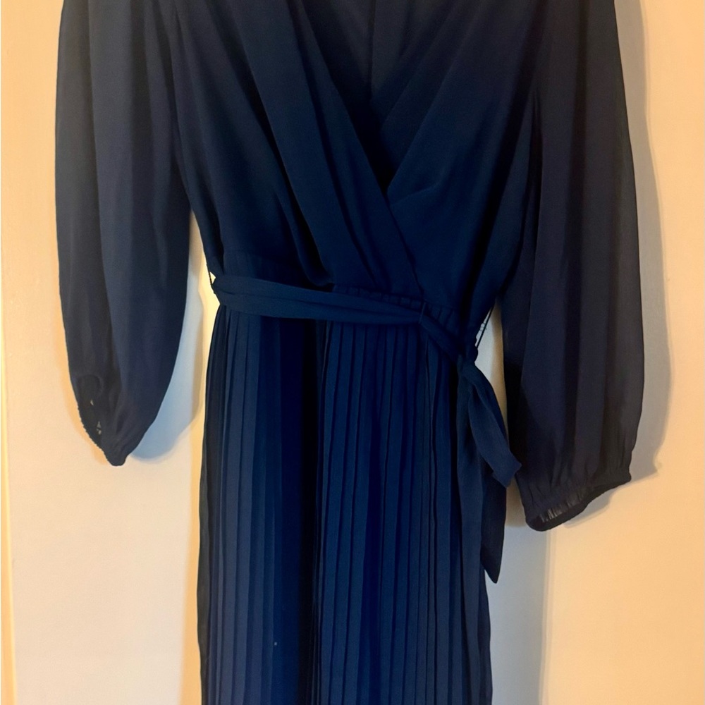 DKNYC Deep Blue Pleated Mini Dress